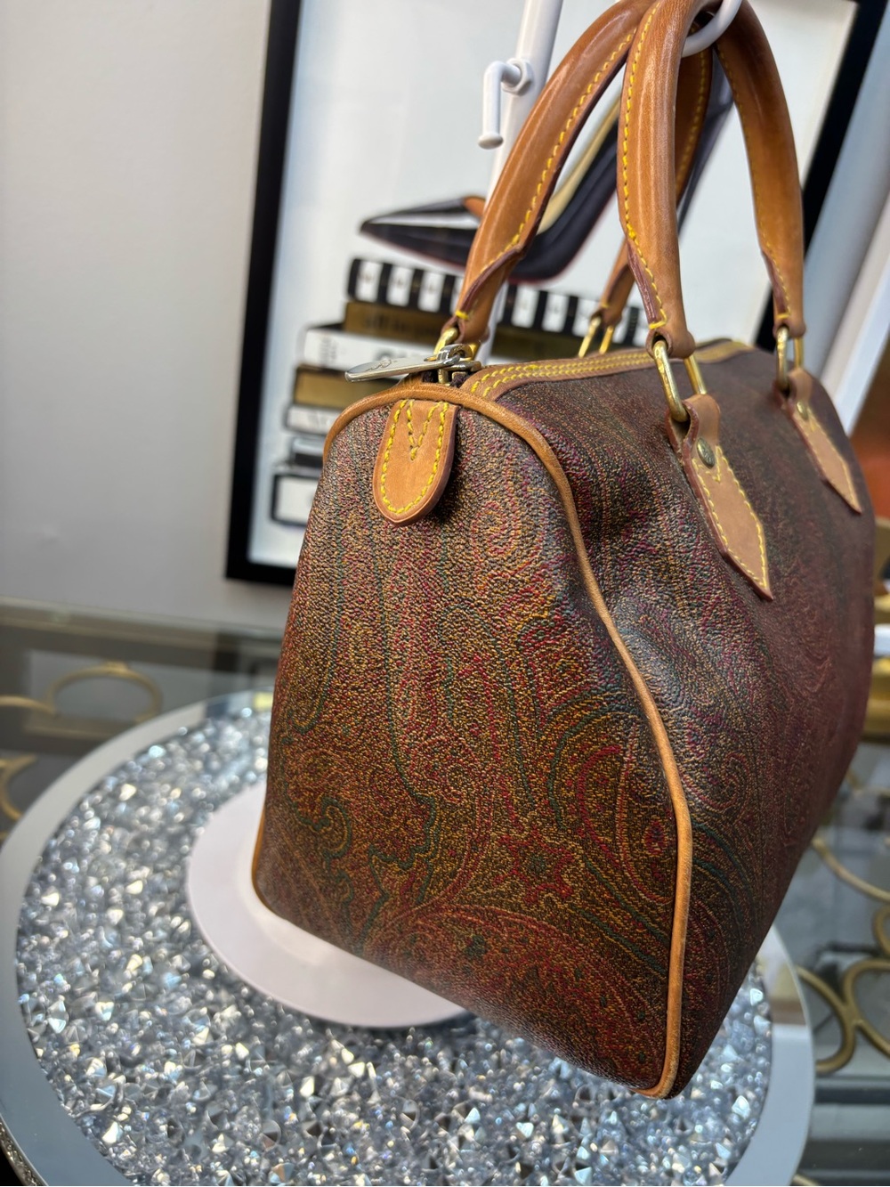 Etro vintage Paisley Boston bag EUC - Picture 5 of 13